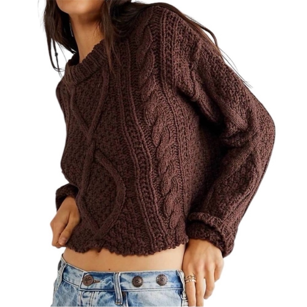 Free People Cutting Edge Cable Knit Sweater